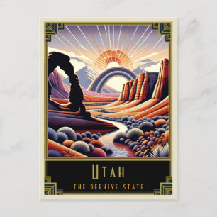 Utah   Art Deco Postcard