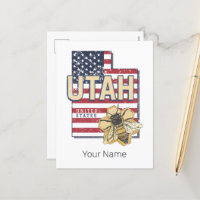 Utah Bee United States Retro Map Vintage USA