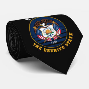 UTAH BEEHIVE STATE FLAG TIE