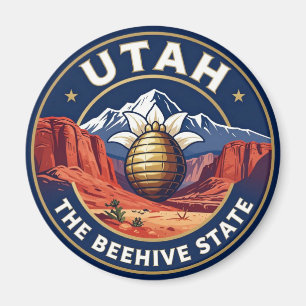 UTAH Beehive State Heritage Emblem Magnet