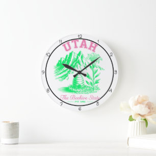 Utah Beehive State Lily Large Clock