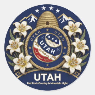 Utah Beehive Symbols And State Pride ✦ Classic Round Sticker