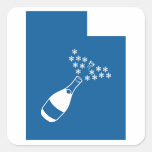 Utah Champagne Powder Square Sticker