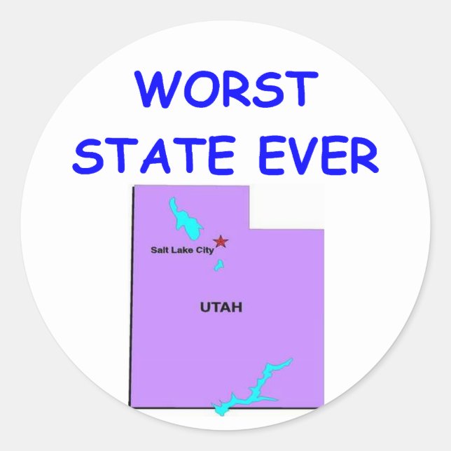UTAH CLASSIC ROUND STICKER (Front)