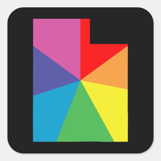 utah colour burst square sticker