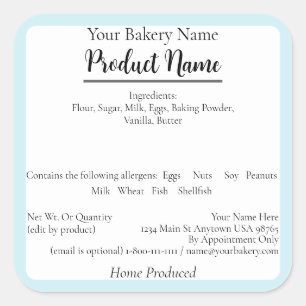 Utah Cottage Food Business Blue Baking Étiquette