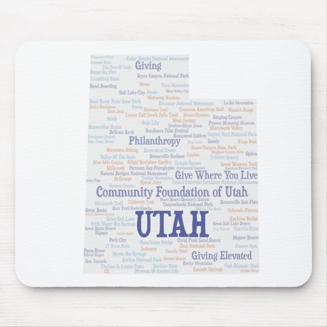 UTAH Customized Word Cloud  Mouse Pad (Front)