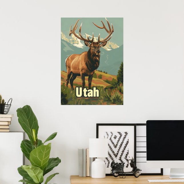 Utah Elk Poster (Home Office)