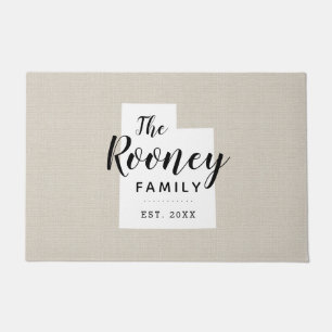 Utah Family Monogram State Doormat