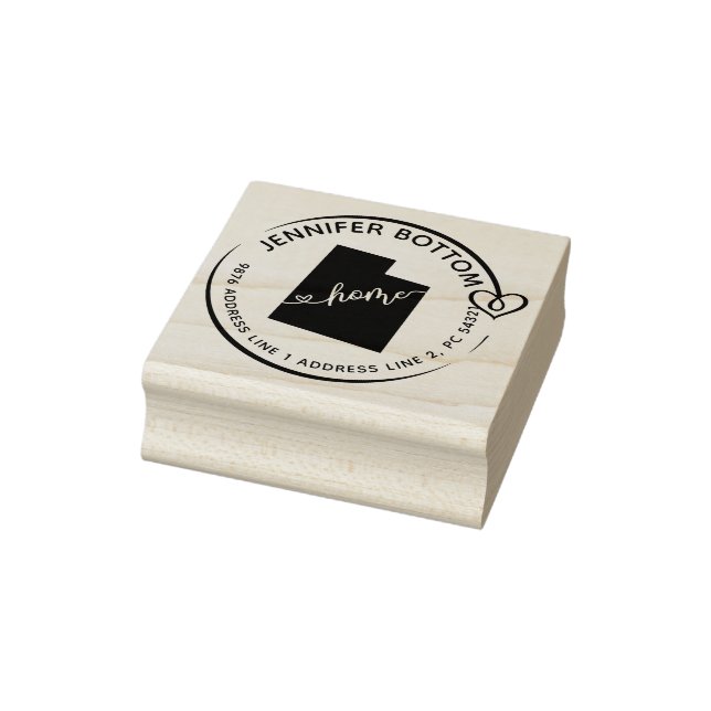 Utah Family return address business Rubber Stamp (Stamp)