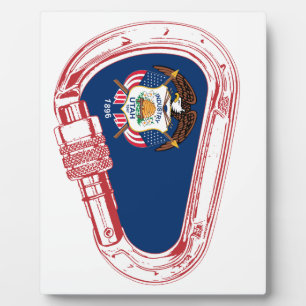Utah Flag Climbing Carabiner Plaque
