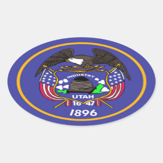 Utah Flag Oval Sticker