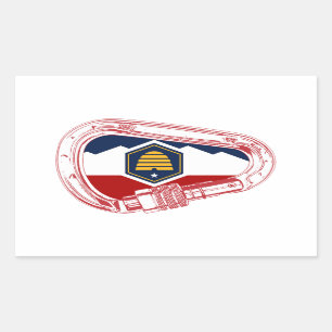 Utah Flag Rock Climbing Carabiner Sticker