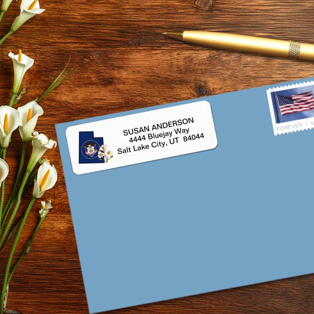 Utah Flag with State Flower Sego Lily Custom (Creator Uploaded)