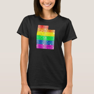 Utah Gay State Pride Rainbow Flag Map Gay Lesbian T-Shirt