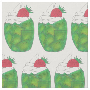 UTAH Green Gelatin Dessert Parfait Strawberry Food Fabric