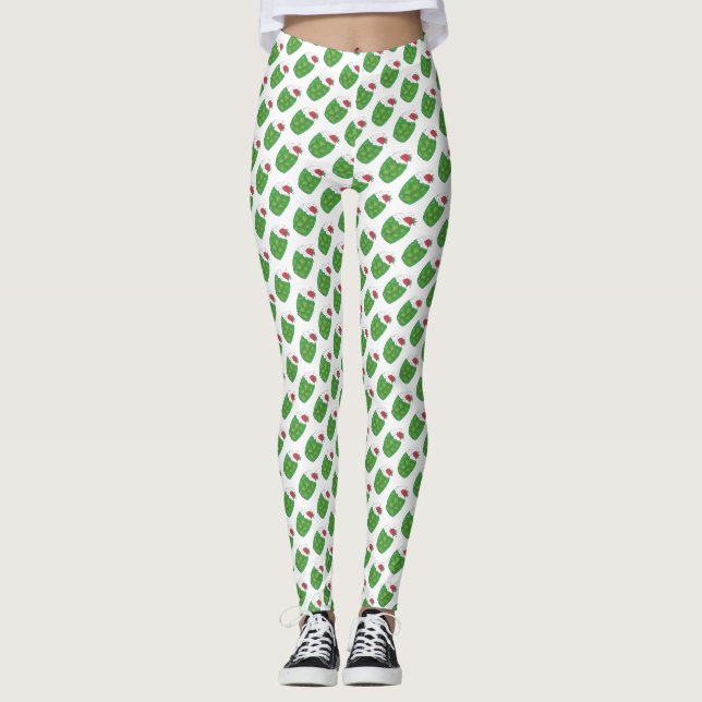 UTAH Green Gelatin Dessert Parfait Strawberry Food Leggings (Front)