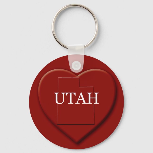 Utah Heart Map Keychain (Front)