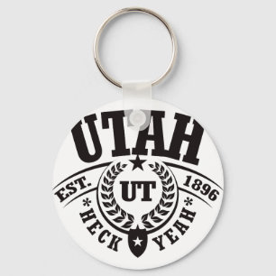 Utah, Heck Yeah, Est. 1896 Keychain