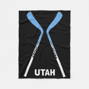 Utah Hockey Sticks Fleece Blanket