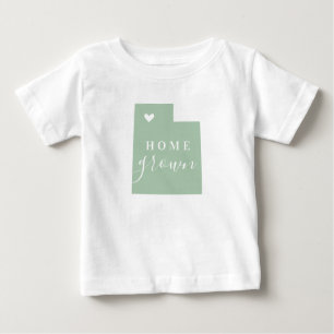 Utah Home Grown Editable Colours State Map Baby T-Shirt