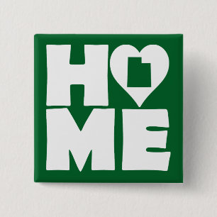 Utah Home Heart State Button Badge Pin