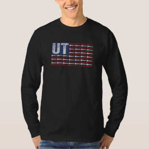 Utah Home State UT American Flag Patriotic Golf T-Shirt