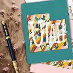 Utah Illustrated Map Postcard<br><div class="desc">Check out this colourful state map drawing.
Visit my shop for more states and more matching items!</div>