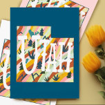 Utah Illustrated Map Postcard<br><div class="desc">Check out this colourful state map drawing.
Visit my shop for more states and more matching items!</div>