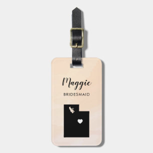 Utah Map Luggage Tag, Wedding Party Welcome Tag