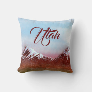Utah Mountain Range Throw Pillow