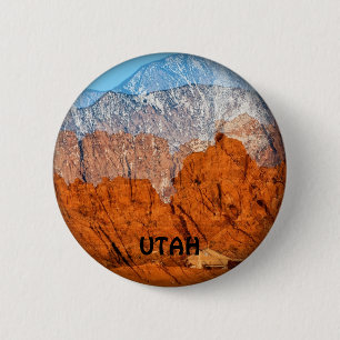 Utah Mountains 2 Inch Round Button