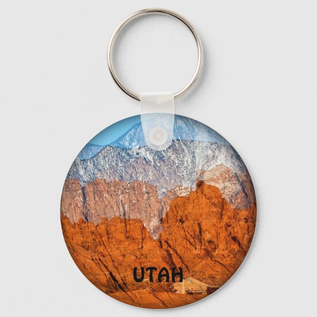 Utah Mountains Keychain (Front)