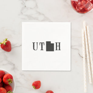 Utah Name with State Shaped Letter Napkin