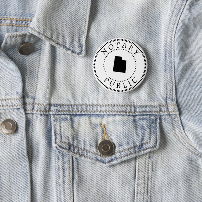 Utah Notary Public  2 Inch Round Button (In Situ)