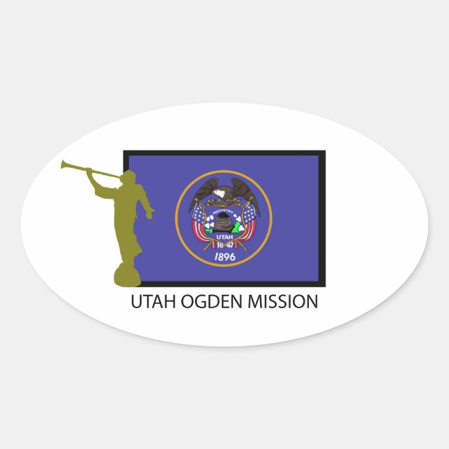 UTAH OGDEN MISSION LDS CTR OVAL STICKER (Front)