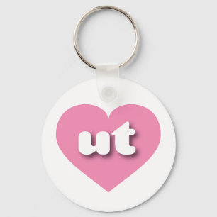 Utah pink heart - I love ut Keychain
