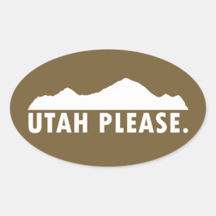 Utah Please Oval Sticker