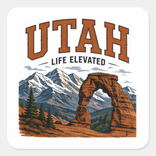 Utah Red Canyon Adventure Square Sticker