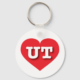 Utah Red Heart - I love UT Keychain