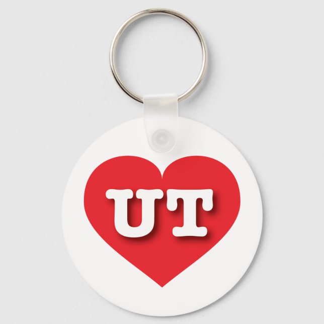 Utah Red Heart - I love UT Keychain (Front)