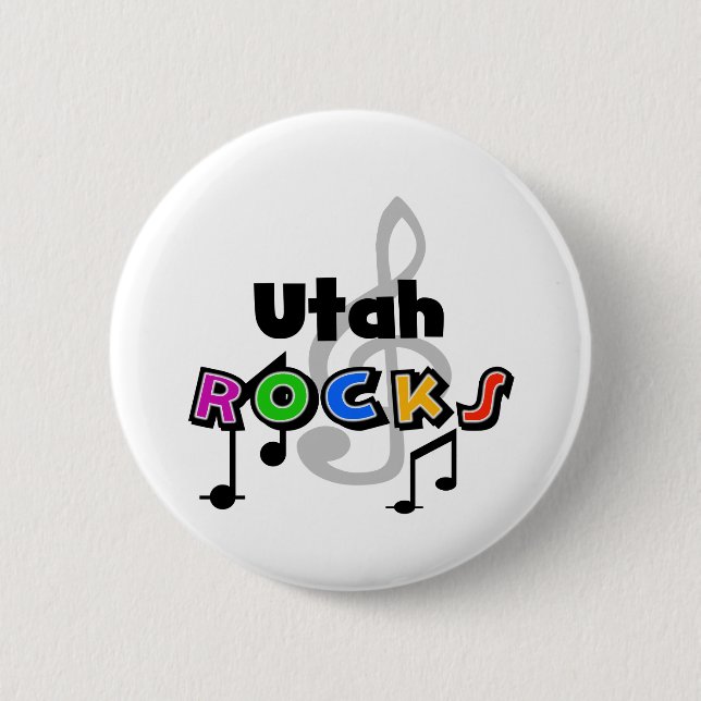 Utah Rocks 2 Inch Round Button (Front)