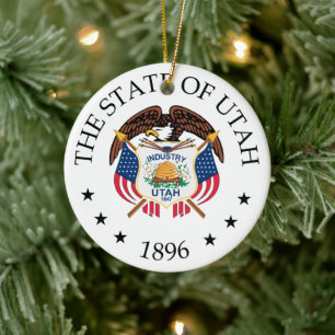 Utah sign ceramic ornament
