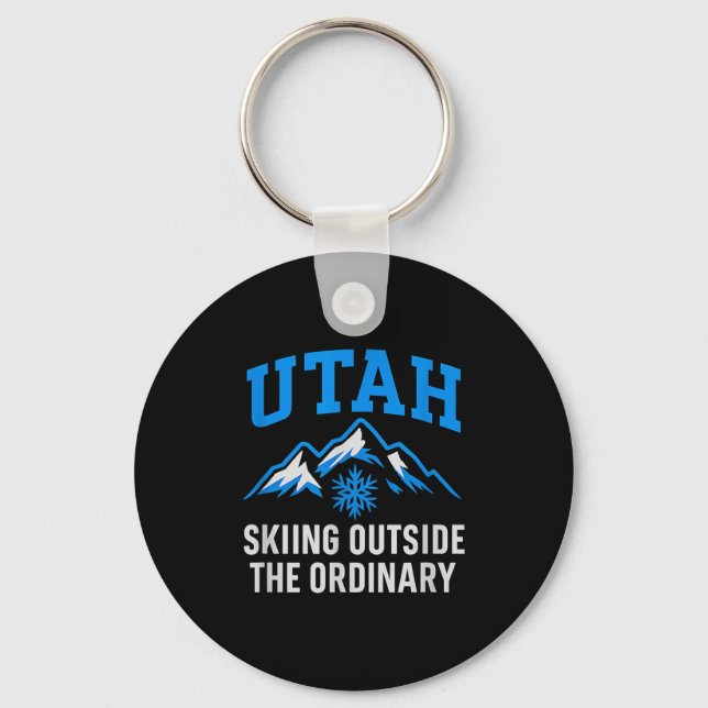 Utah skiing outside the ordinary collegiate keychain (Front)