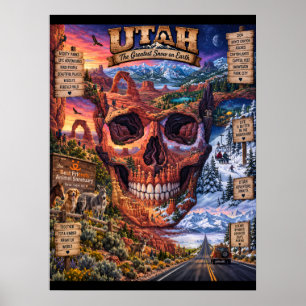 Utah Skull Art Print State of Mind