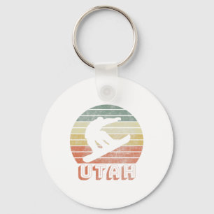 Utah snowboarding adventure keychain