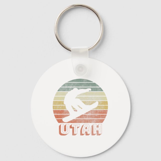 Utah  snowboarding adventure keychain (Front)