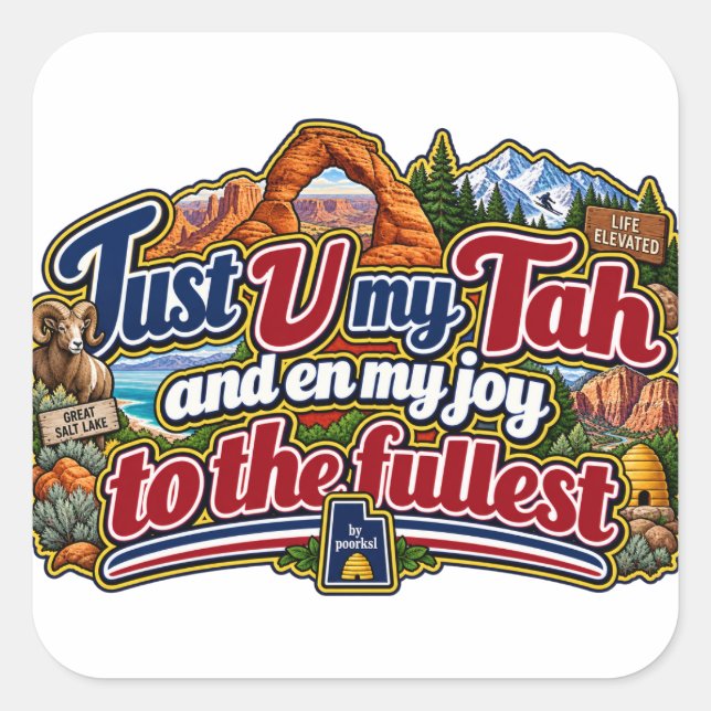 Utah square sticker (Front)