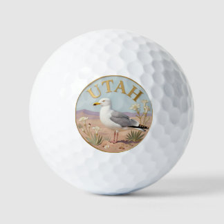 Utah State Bird California Gull & Sego Lily Golf Balls