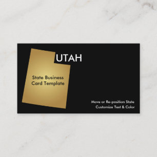 Utah State Business Card Metallic Gold